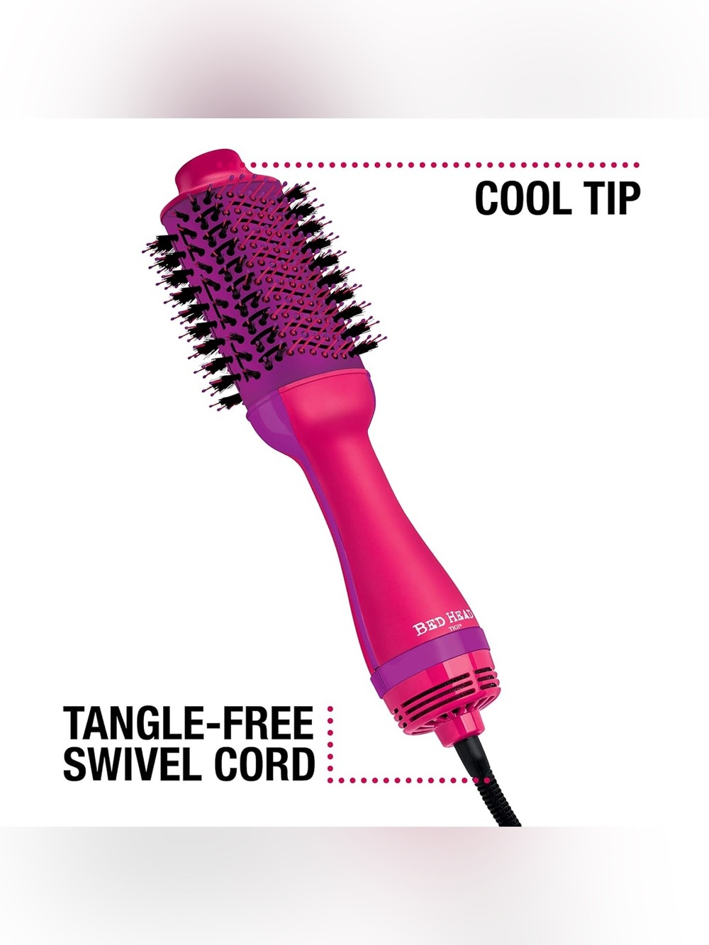 Bed Head TIGI Blow Out Freak One Step Hair Dryer & Volumizer Oval Brush Pink NIB